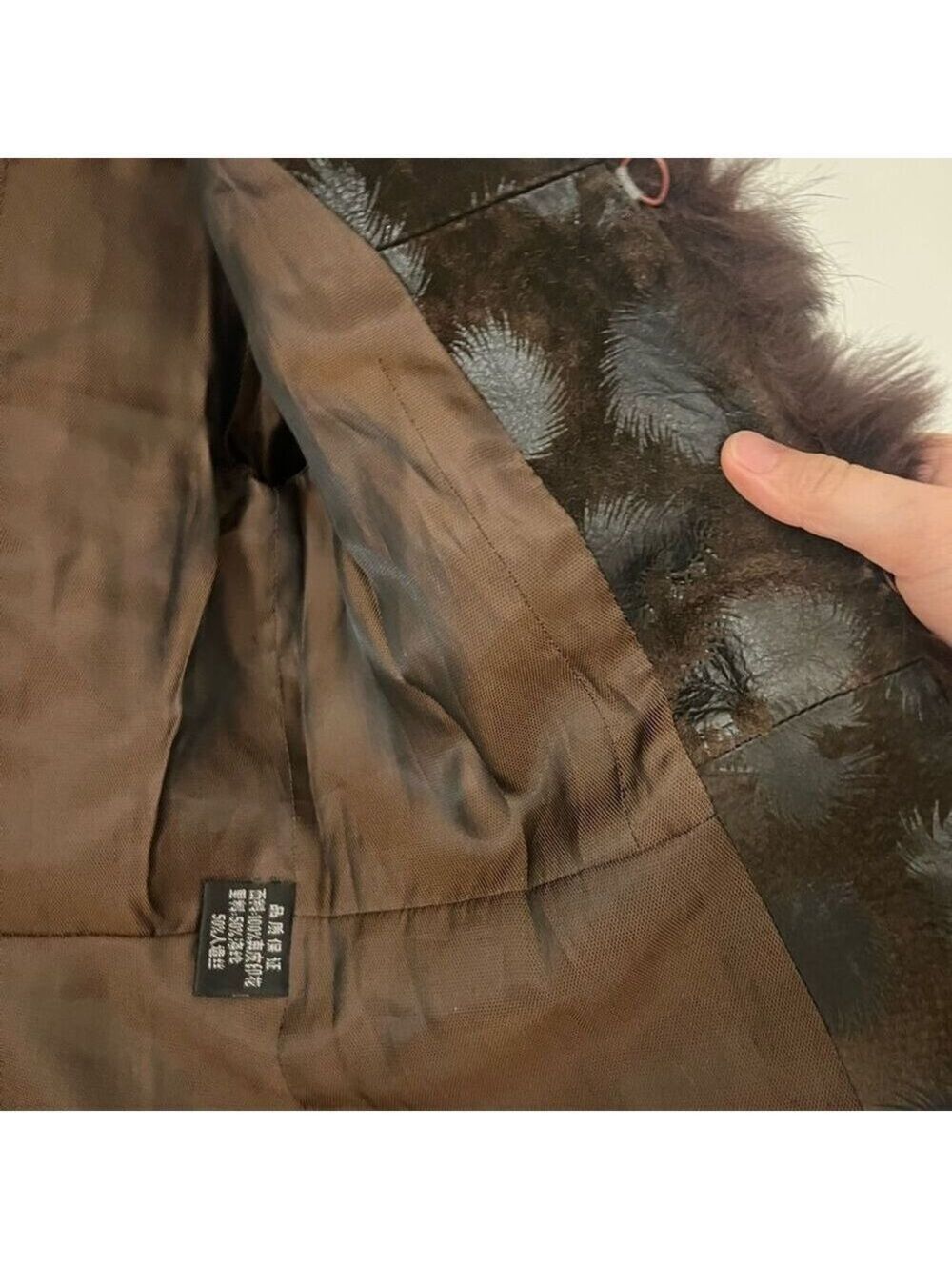 Elegant Vintage Brown Real Fur Leather Jacket/Blazer S - Picture 4 of 7